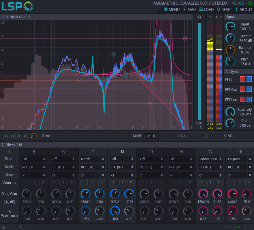 Parametrischer Entzerrer x16 Stereo