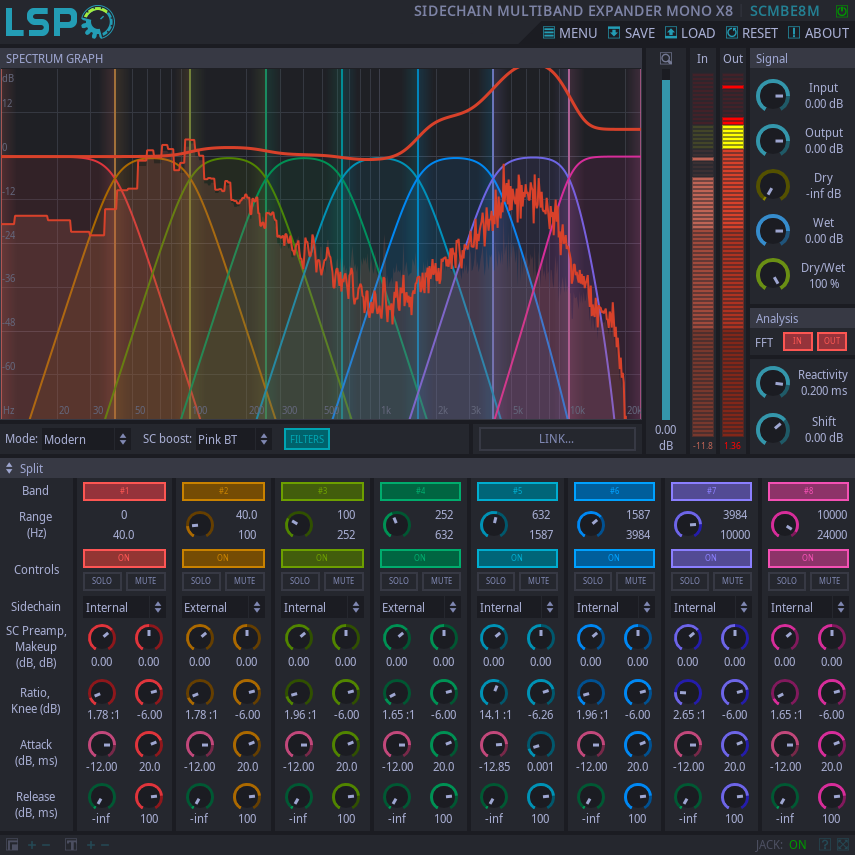 Sidechain Multi-band Expander Mono x8