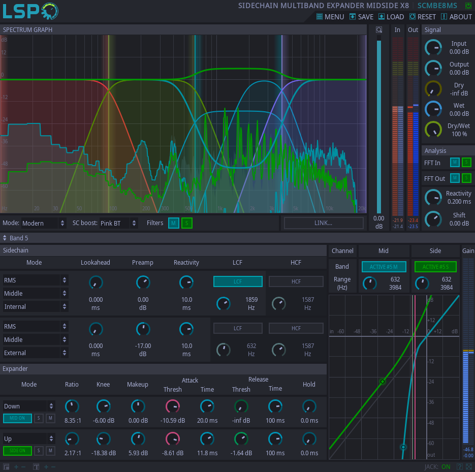 Sidechain Multi-band Expander MidSide x8